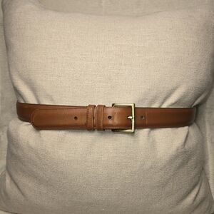 VINTAGE COACH LEATHER BELT PECAN COLOR BRASS BUCKLE MENS SIZE 38